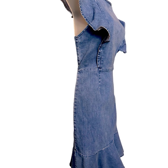 Denim Ruffle Dress - Picture 3 of 4